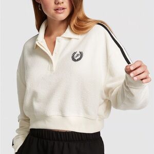 Victoria’s Secret reverse cropped fleece polo sweatshirt